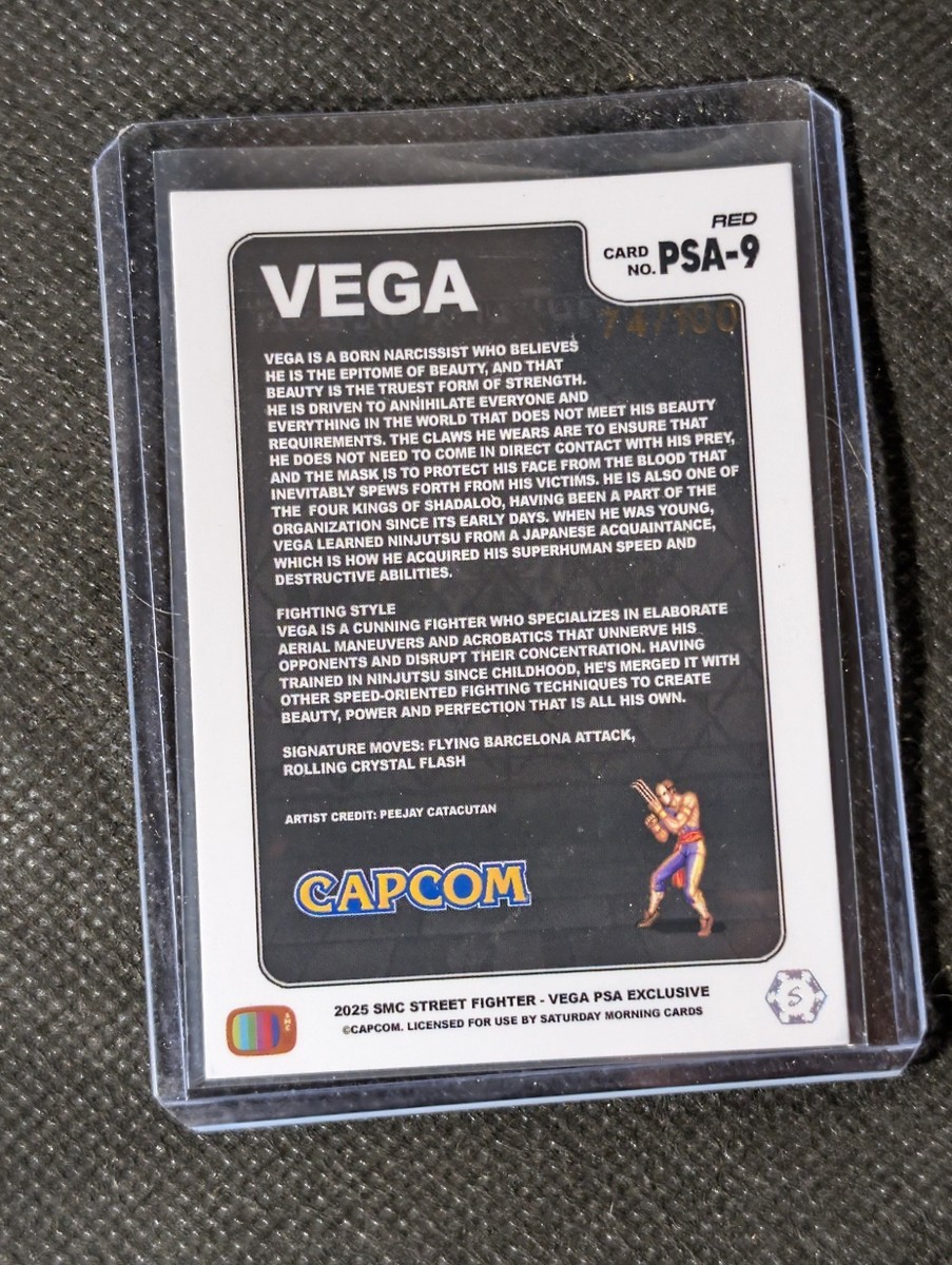 STREET FIGHTER PSAマガジンBlue VEGA 10/100 Street Fighter 2: Champion Edition PSA Magazine Promo Card