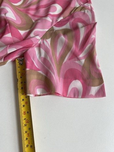 Vintage Handmade 60s 8 pink and gold dress Pucci Esque Nylon psychedelic - Picture 12 of 12