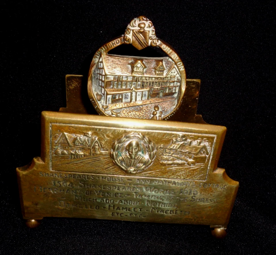 Antique England Shakespeare Hathaway Solid Bronze Letter Holder rare - Image 2 of 4