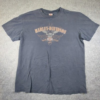 Harley Davidson T Shirt Men s XL Black Washington, DC Eagle USA Flag Tribal