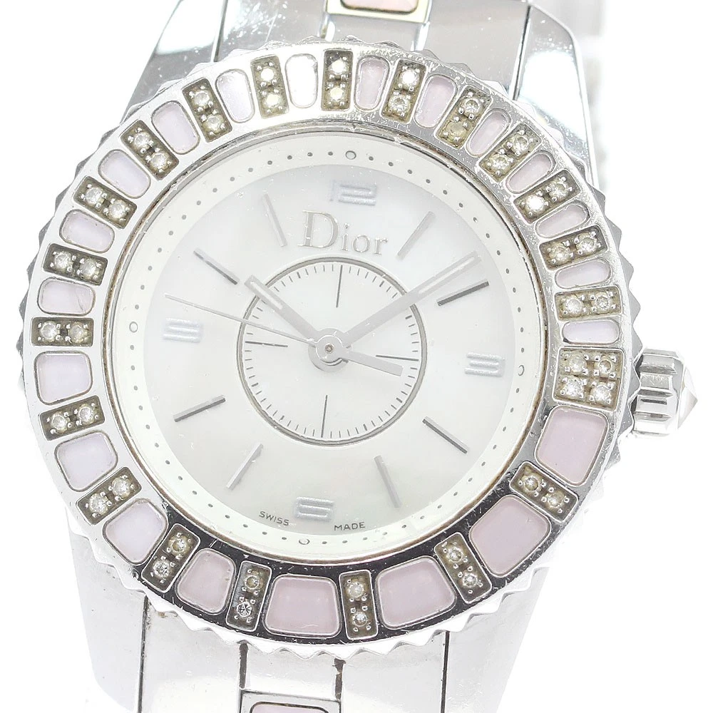 Montre femme Christian Dior CD112111 cristal lunette diamant quartz, occasion