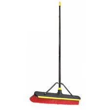 Quickie 635Su Push Broom, 60 In L, 24 In Sweep Face, Soft/Stiff Combo,