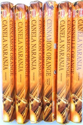 6 Packg. á 20 Stück RÄUCHERSTÄBCHEN Marke incense HEM Cinnamon Orange Zimt