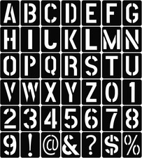 42 Pcs Letter Stencils Large, 4 Inch Plastic Stencils Letters and Numbers Stenci