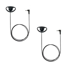 2x D-Shape 3.5mm Listen-Only Earpiece for Motorola, Kenwood Shoulder Speaker Mic