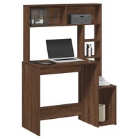 Schreibtisch BüRotisch Arbeitstisch Computertisch Mit Regal Braun Eichen-Optik
