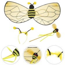 Durable Honey Bee Wings and Headband Costume Set for Kids Party Play