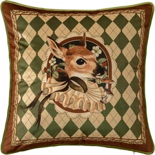 Grandmillennial Checkered Pillow Cover, Velvet Euro Sham Covers Decorative Throw