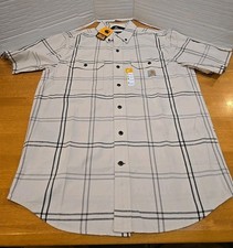 Carhartt NWT Men's S Loose Fit Midweight Plaid Button Down Shirt 100 Cotton