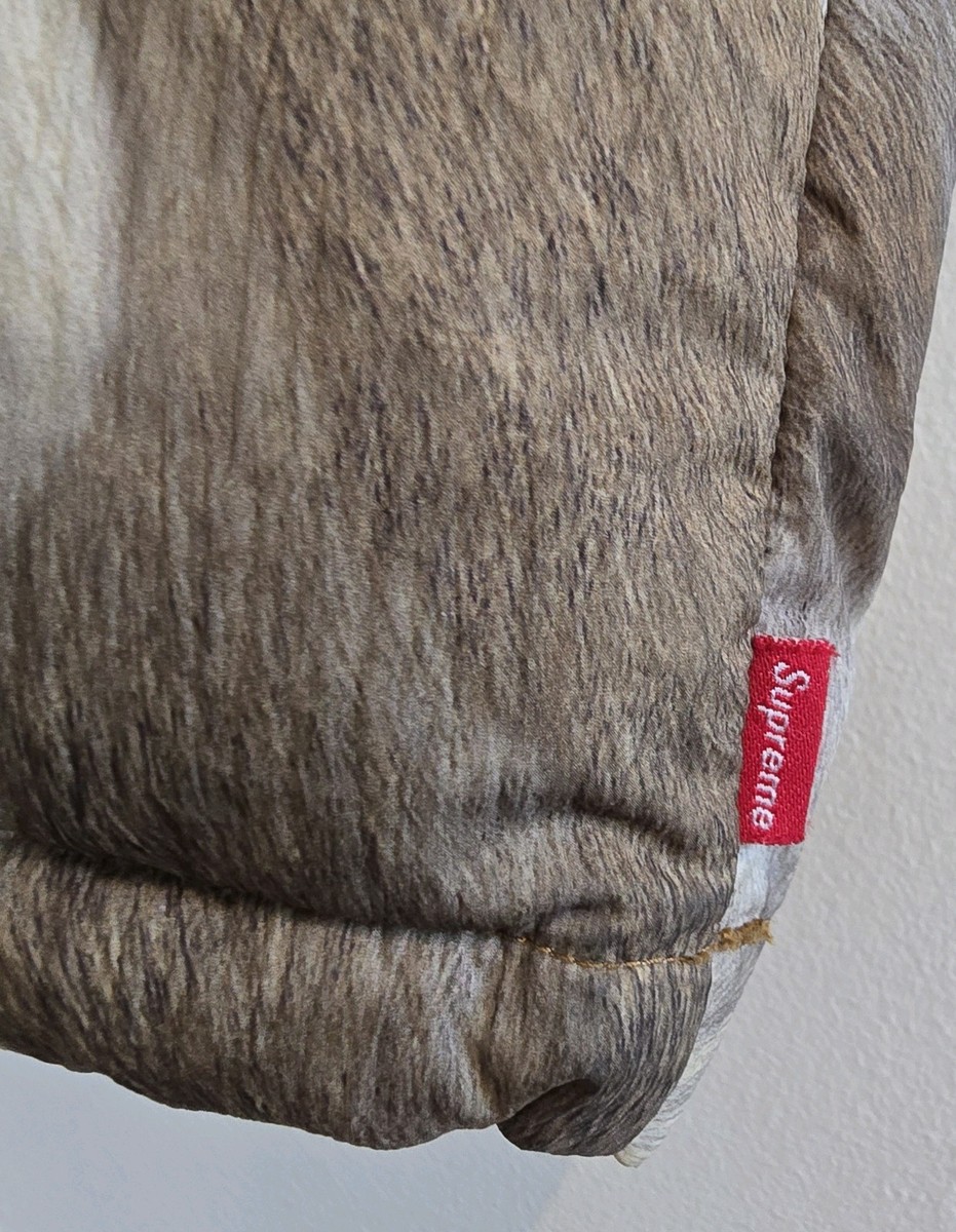 SUPREME NORTH FACE Fur Print Nuptse Vest Sz Large FW 2013 | eBay UK