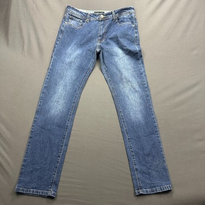 Jackson & Driggs Jeans Mens 34x32 Blue Denim Cotton Stretch Casual Straight Leg