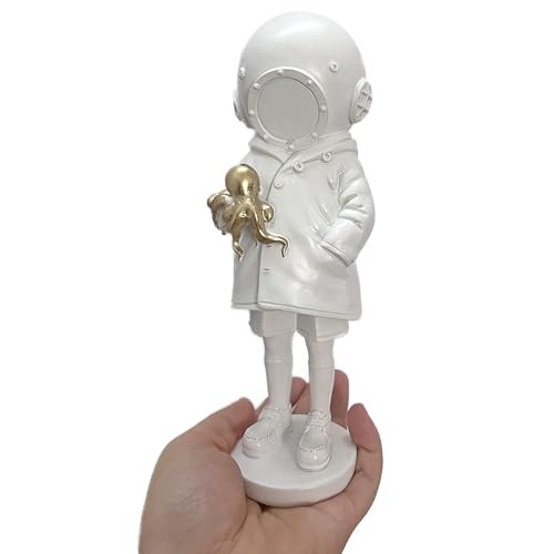 Resin Deep Sea Diver Figurine Banksy Girl Statue Graffiti Street Shenqianzhe8 - Picture 3 of 8