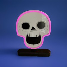 HYDE AND EEK PINK NEON HALLOWEEN DECORATIVE LIGHT UP SKULL