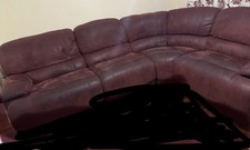 Electric Red Suead Recliners Immaculate Condition Corner Sofa