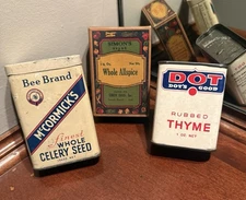 3 Spice Tins - All One Money Spice Can Cans