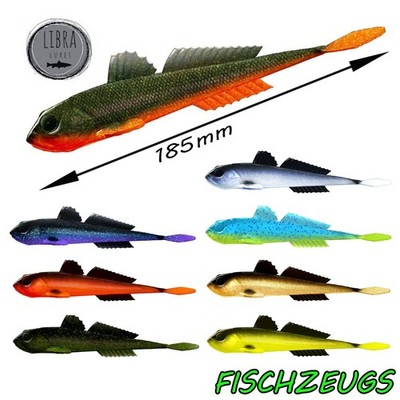 Libra Lures Predator Serie Gobio 185mm Grundel Gummiköder Zander Hecht Wels 40g