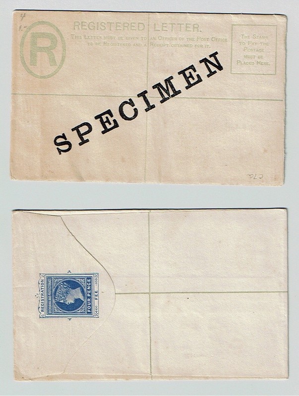 British Bechuanaland  QV 4d registration envelopes. Two specimens.