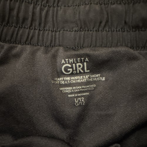 Athleta Girl Size L/12 Black Lined Shorts Front Pockets - Picture 3 of 7
