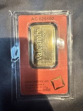 Valcambi Suisse 1 oz 999.9 Fine Gold Bar with Assay Certificate 3120.00 per troy oz