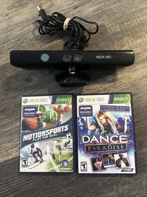 Microsoft XBOX 360 Kinect Bundle 1414 Sensor Bar W/Motion Sports &Dance Paradise