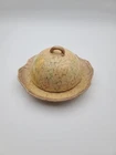 Stangl Pottery Hand Painted Butter Dish w/Lid Town & Country Yellow Sponged Rare