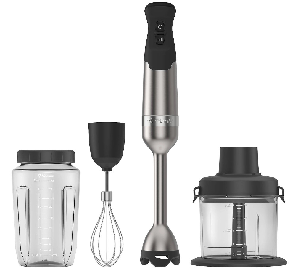 Vitamix 5-Speed 4-Piece Deluxe Immersion Blender Bundle, Bla