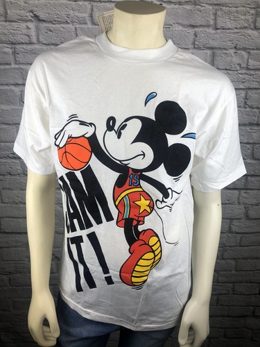 Vtg Mickey Mouse T Shirt Basketball Jam 