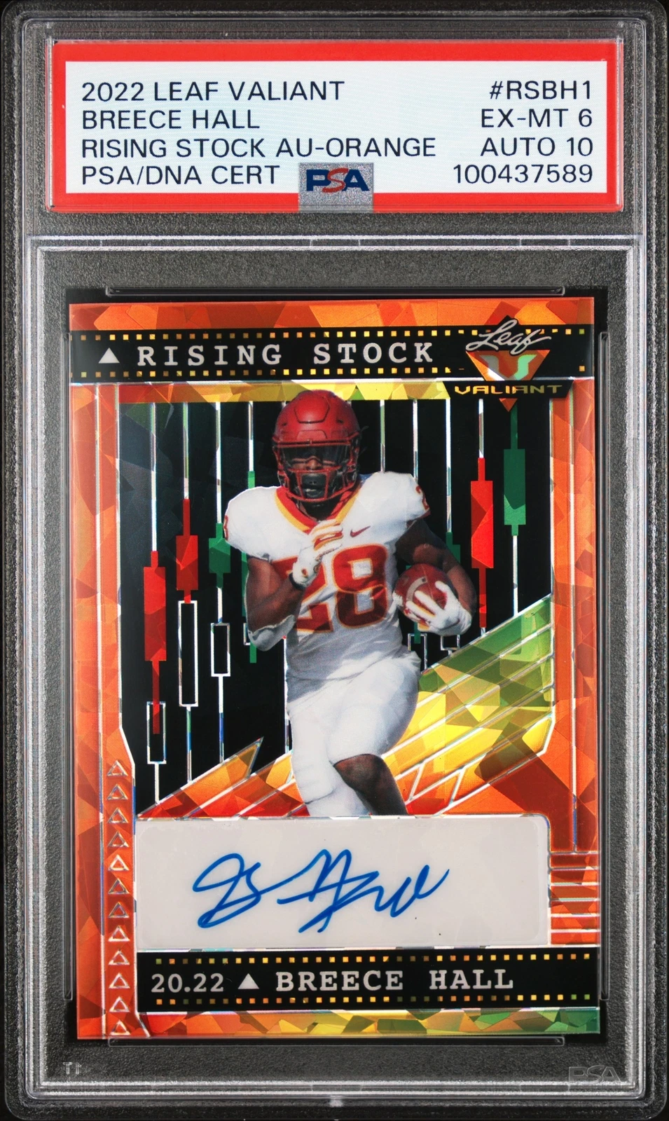 Breece Hall Leaf Valiant Rising Stock Autographs #RSBH1 Orange