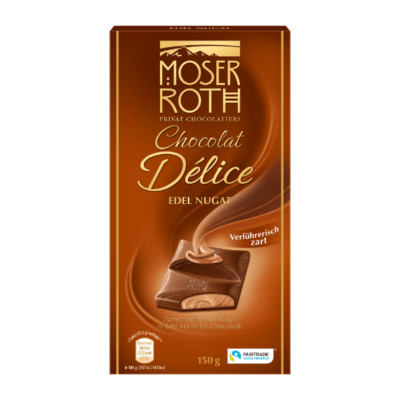  2 x Moser Roth Chocolat Delice Edel Nougat Chocolate NEW from Germany