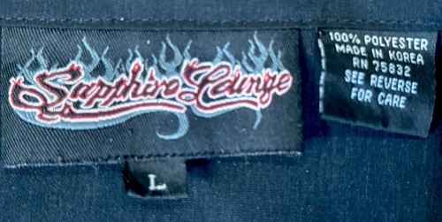 Sapphire Lounge Mens L Short Sleeve Shirt Ride Free Motorcycle Eagle Harley - Picture 6 of 6