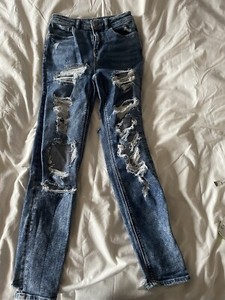 American Eagle Distressed Mom Stretch Jeans Womens Size 00