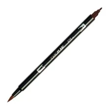 Tombow Dual End Brush & Fine Pen Brown 879 Arts Crafts Writing Office School