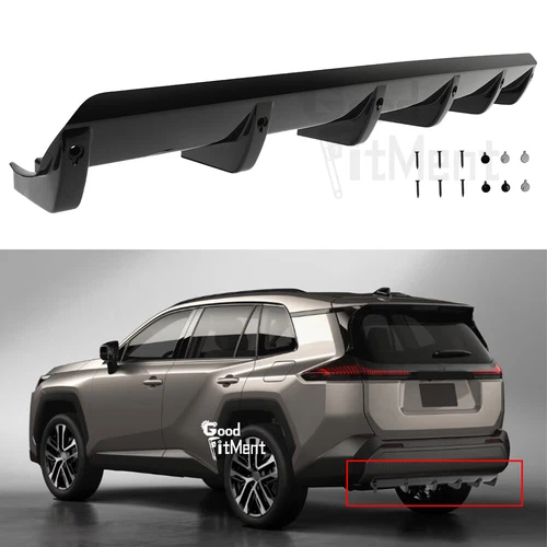 For Toyota RAV4 96-2025 Gloss Black Car Rear Bumper Diffuser 6 Fins Replacement