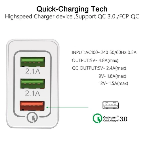 QC 3.0 Fast Quick Charge Multi-Port USB Wall Charger Adapter US Plug Block LOT - Picture 9 of 12