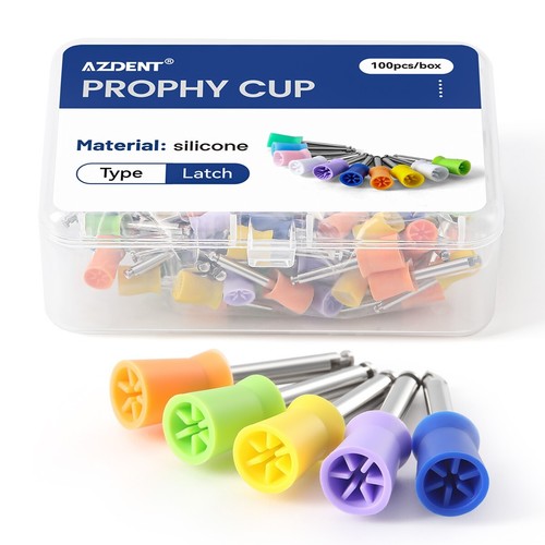 100pcs Dental Latch type Silicone Polishing Cups Brushes Tooth Prophy Polisher - Picture 39 of 43