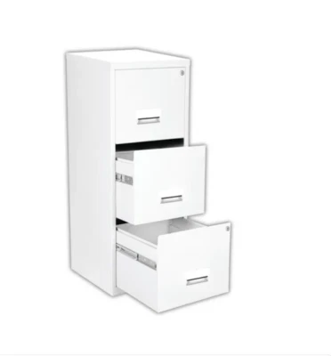 3 DRAWER 'PIERRE HENRY' STEEL WHITE MAXI FILING CABINET A4 / NEW +FREE 24h
