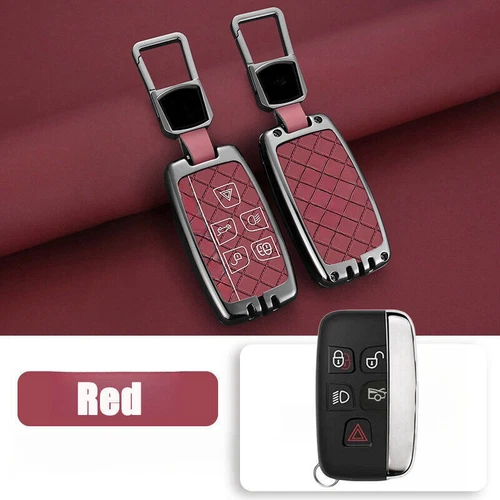 For Land Rover Range Rover Sport Zinc Alloy Leather Car Key Fob Case Cover Bag - Foto 12 di 15