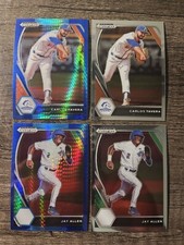 2021 Panini Prizm Draft Picks Hyper Blue Prizm & Base Carlos Tavera & Jay Allen 
