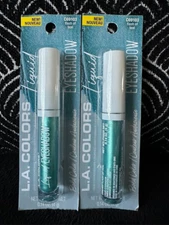 2pk LA COLORS FLASH OF TEAL C69103 CREAMY SHIMMER FINISH BOLD LIQUID EYESHADOW