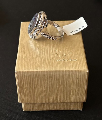 New JTV Ring Abalone Shell Size 10 Oval .925 Sterling Filigree Pacific Style - Picture 14 of 14