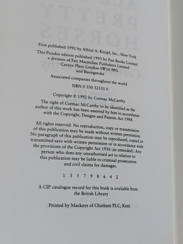 3-Bücher Set Cormac McCarthy Border Trilogie Erstdruck All the Pretty Horses HC NF - Bild 5 von 11