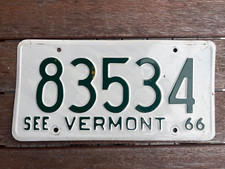 Vermont 1966 License Plate # 83534