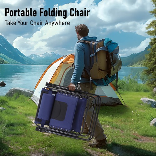 Folding Zero Gravity Chair Outdoor Recliner Patio Lounge Beach Chair Adjustable - Picture 6 of 13