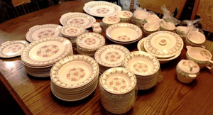 CIRCA 30's/40's SEBRING POTTERY ROSE BOWER DINNERWARE PIECES-SELECT ITEMS NEEDED