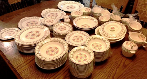CIRCA 30's/40's SEBRING POTTERY ROSE BOWER DINNERWARE PIECES-SELECT ITEMS NEEDED