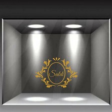 vetrofanie saldi sticker adesivo vetrine fiori estate negozio sconto a0575