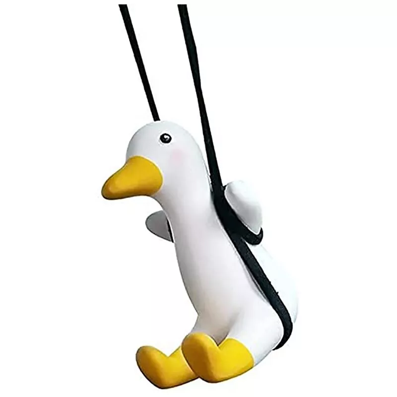 Swinging Duck Hanging Ornament Cute Swing Duck on Car Rear View Mirror  Pendant