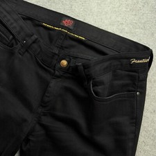 Goldsign Frontier Black Crop Skinny Jeans 32x25 Made in USA Stretch Denim