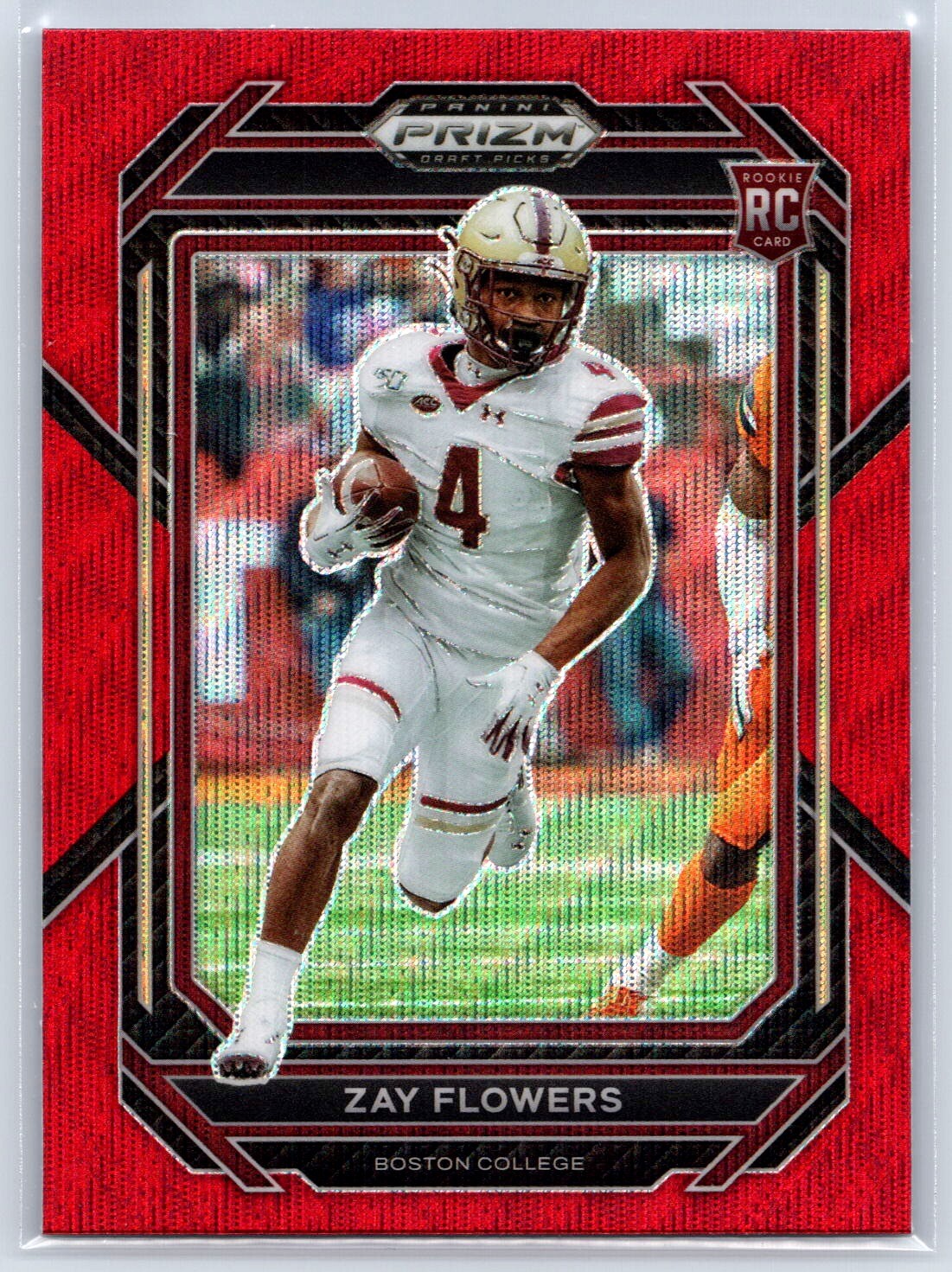2023 Panini Prizm Draft Picks #143 Zay Flowers Prizms Ruby Wave Rookie