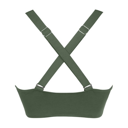 Women Elastic Swimwear Tops Underwire Full Coverage Bikini Top Push Up Swim - Picture 24 of 39